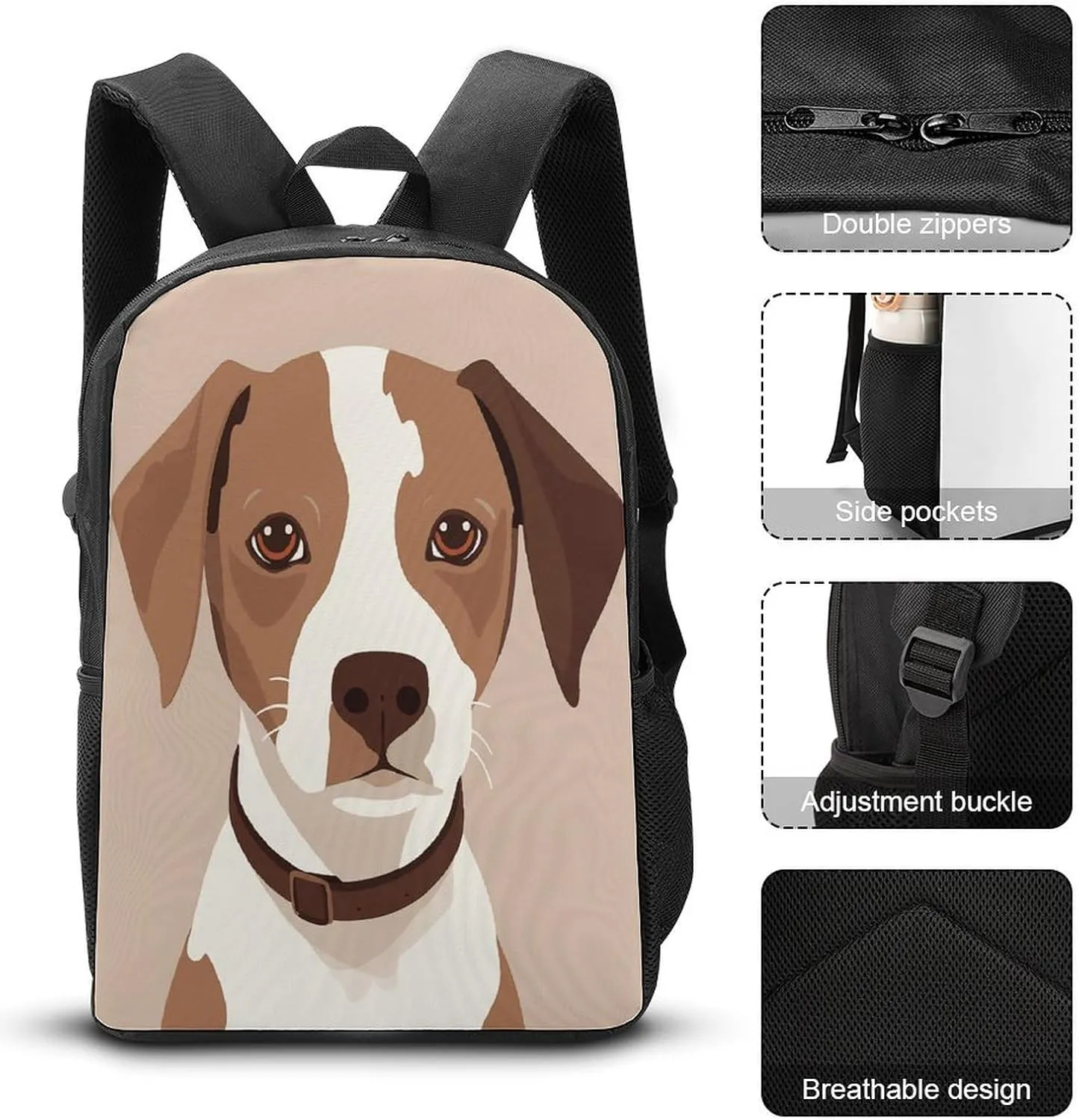 Travel Laptop Backpack Slim Durable Lightweight Back Pack Cute Animation Style Dog Small Backpack For Women Men