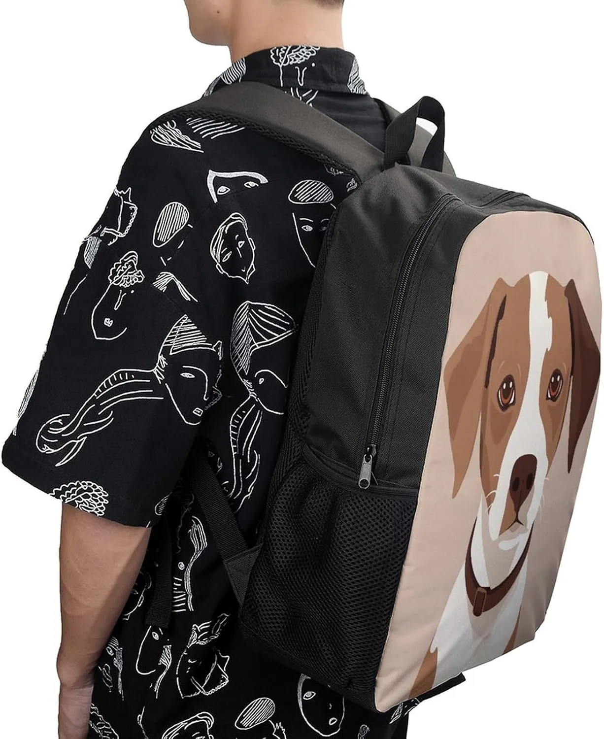 Travel Laptop Backpack Slim Durable Lightweight Back Pack Cute Animation Style Dog Small Backpack For Women Men