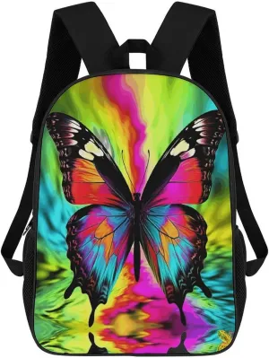 Travel Laptop Backpack Slim Durable Lightweight Back Pack Cute Colorful Butterfly Small Backpack For Women Men