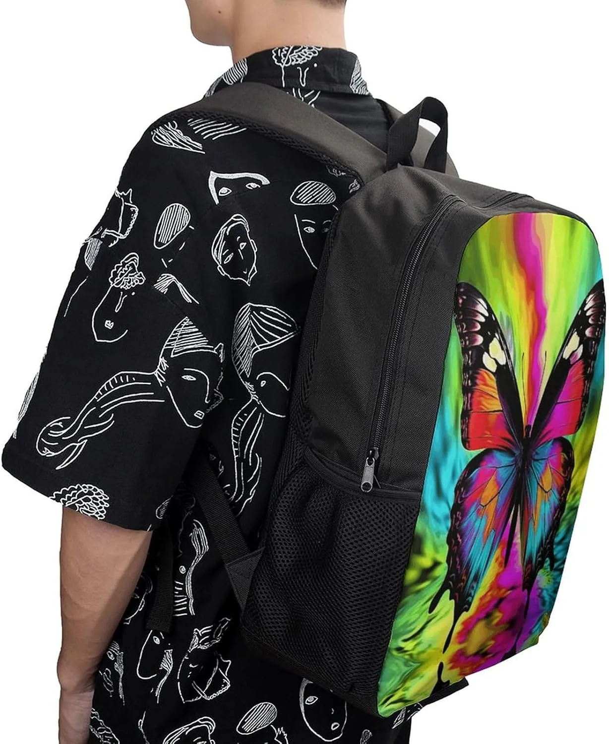 Travel Laptop Backpack Slim Durable Lightweight Back Pack Cute Colorful Butterfly Small Backpack For Women Men