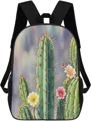 Travel Laptop Backpack Slim Durable Lightweight Back Pack Cute Long Cactus Small Backpack For Women Men