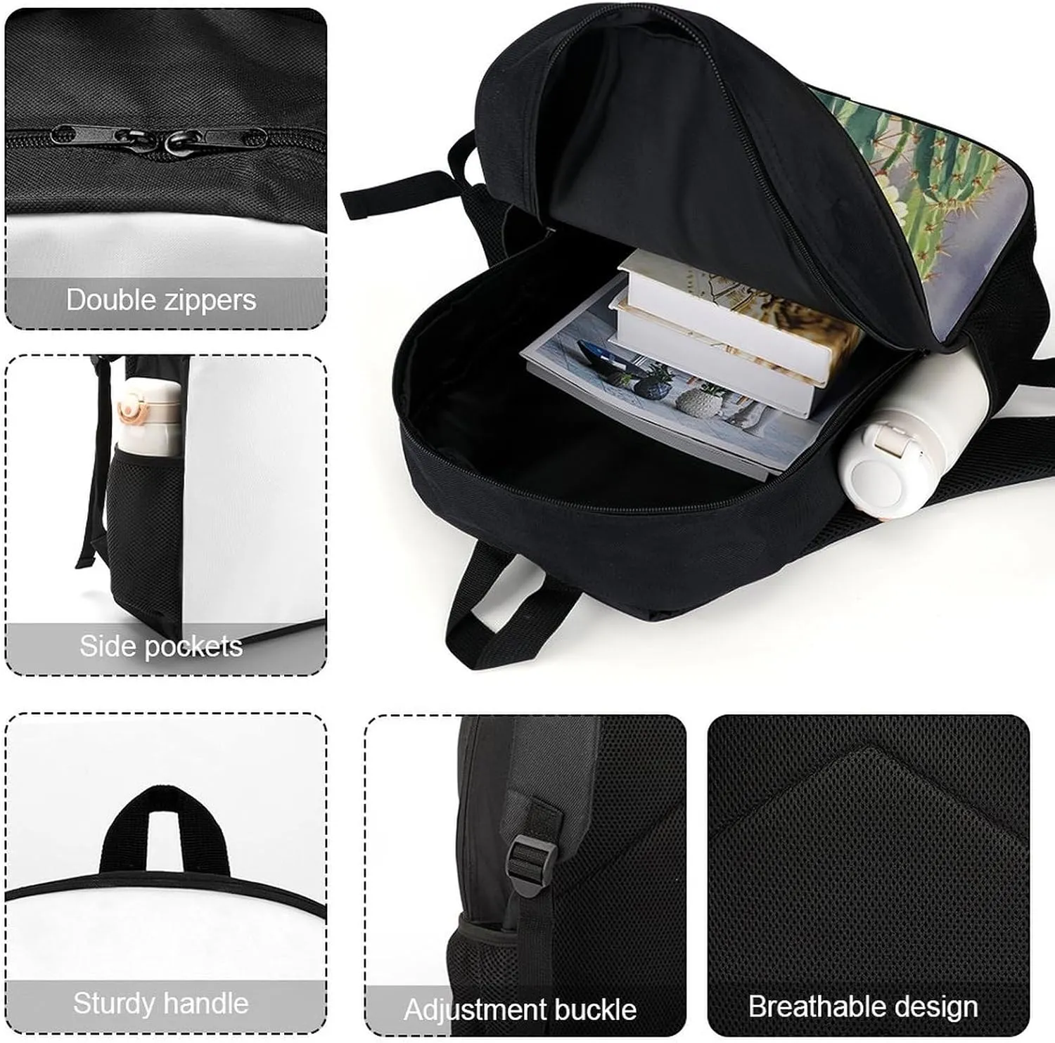 Travel Laptop Backpack Slim Durable Lightweight Back Pack Cute Long Cactus Small Backpack For Women Men