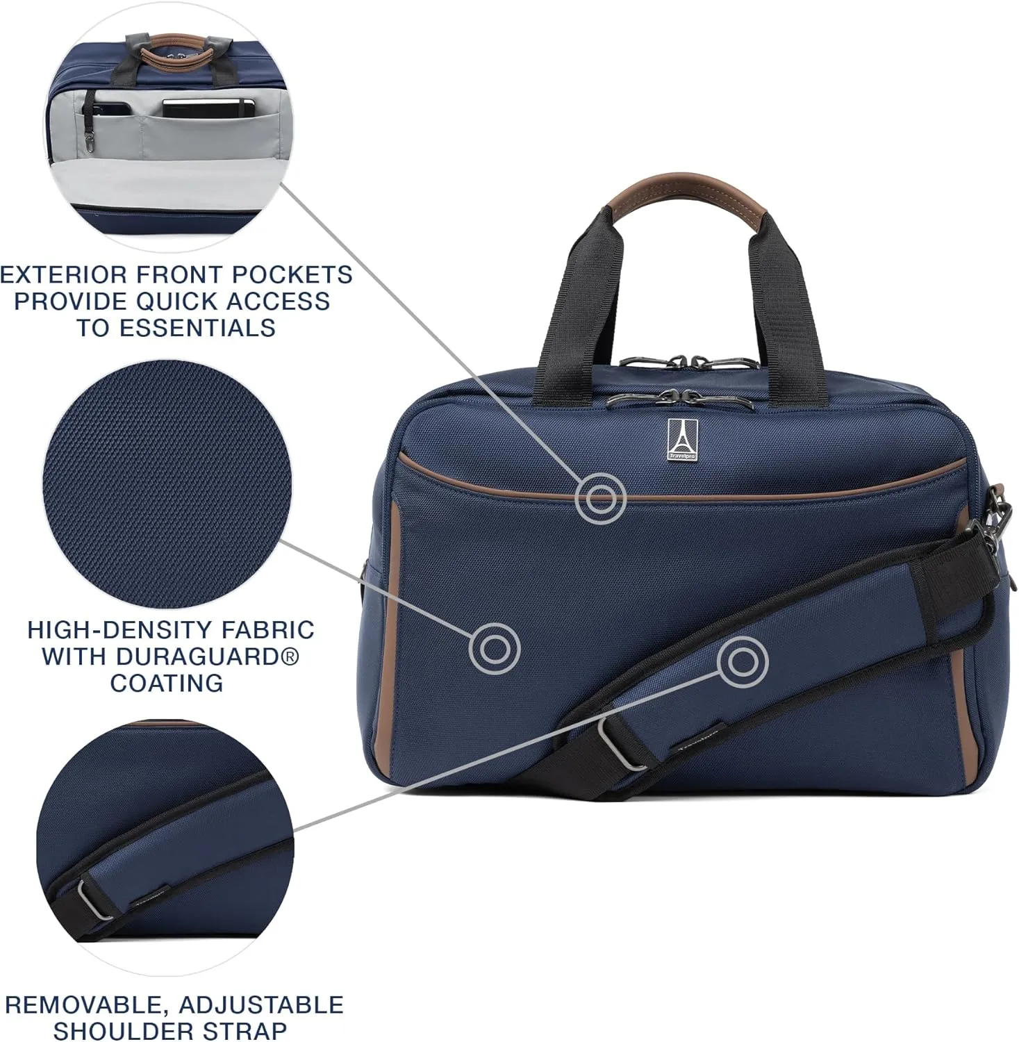 Travelpro Crew Classic Lightweight Softside Luggage, Underseat Travel Tote Bag, Men and Women, Patriot Blue