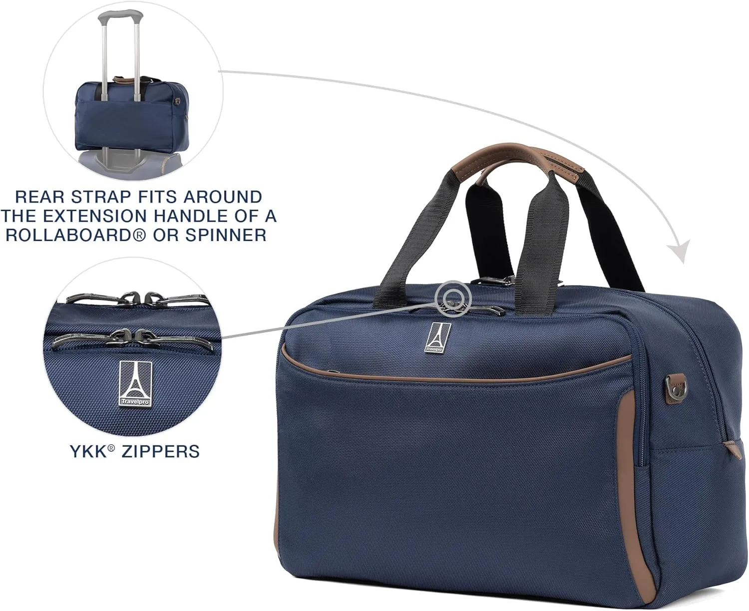 Travelpro Crew Classic Lightweight Softside Luggage, Underseat Travel Tote Bag, Men and Women, Patriot Blue