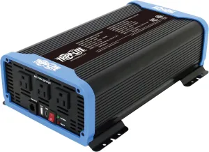 Tripp Lite 1500W Compact Pure Sine Wave Power Inverter, 3 Outlets, 1 USB   1 USB-C Charging Ports, Remote Control via RJ12 Telephone Cable, Included Mounting Brackets, 2-Year Warranty (PINV1500SW-120)