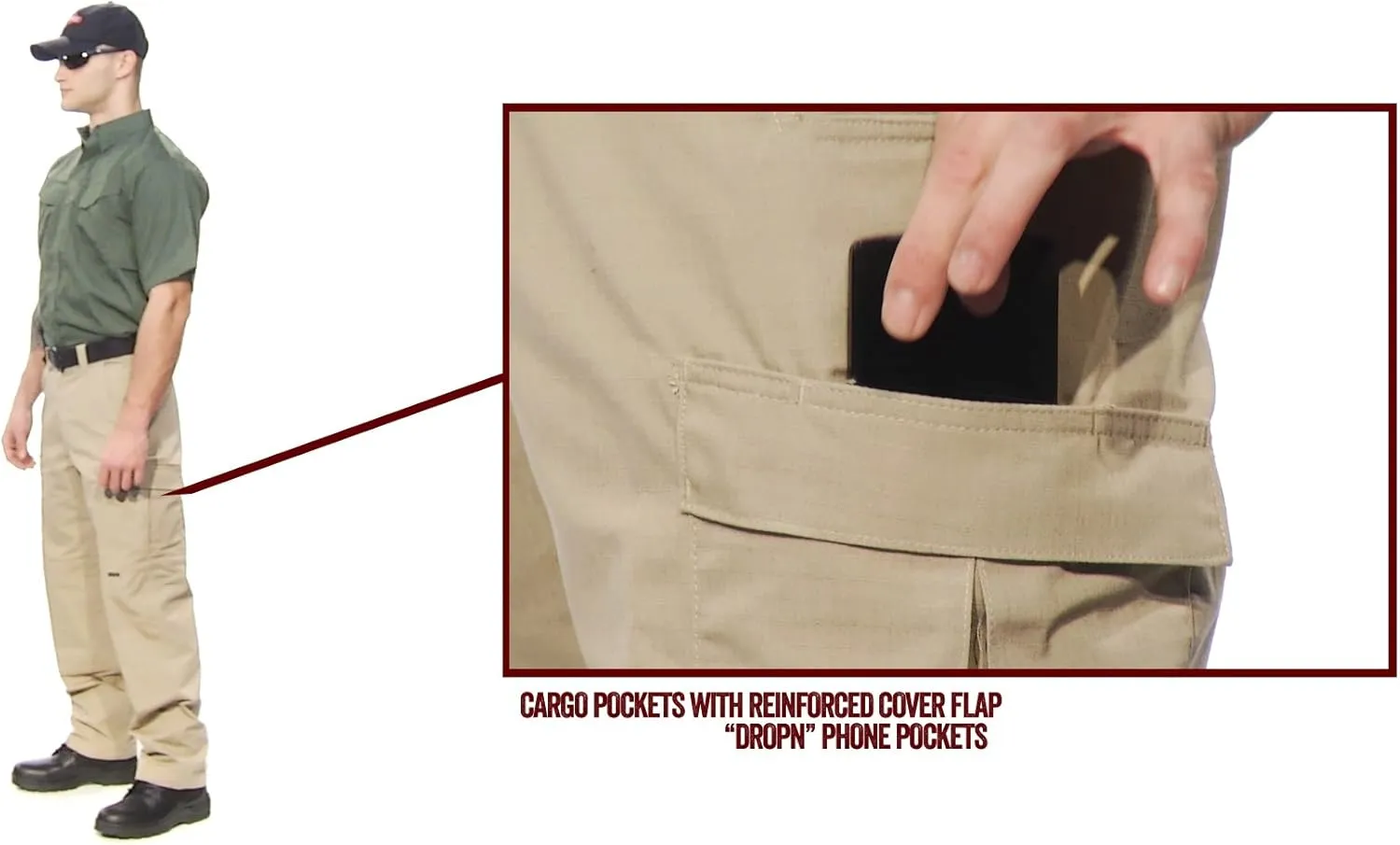Tru-Spec Men's 24-7 Series Simply Tactical Cargo Pocket Pants Polyester Cotton Rip-Stop