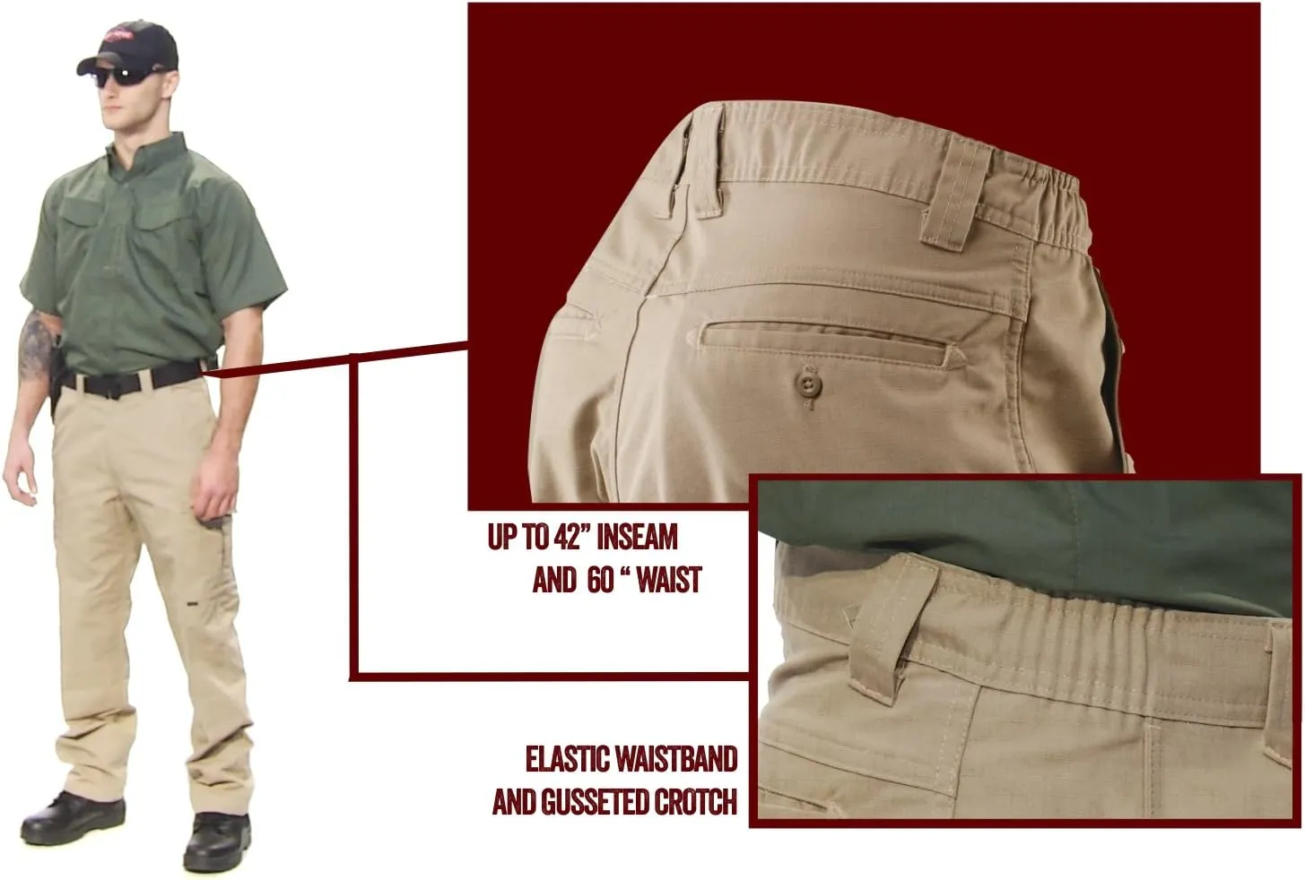 Tru-Spec Men's 24-7 Series Simply Tactical Cargo Pocket Pants Polyester Cotton Rip-Stop