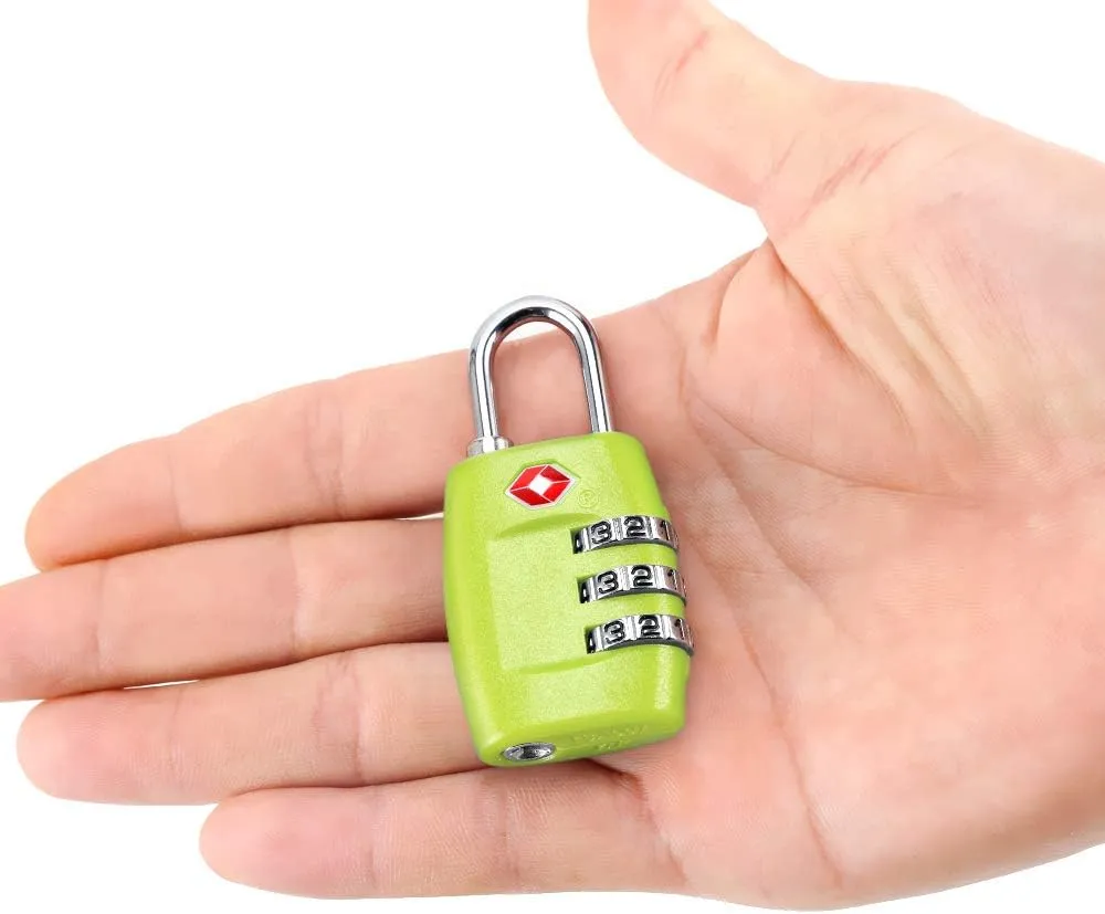 TSA Luggage Locks (4Pack) - 3 Digit Combination Padlocks - Approved Travel Lock for Suitcases & Baggage (Green1)