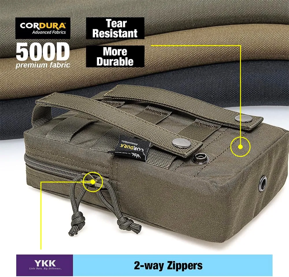 TSPRO Tactical Admin Pouch - Military EDC Utility Organizer for MOLLE Gear, Tool & Accessories