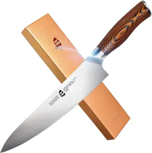 TUO Chef Knife Kitchen Knives, 8 inch Chef’s Knife Ultra Sharp, High Carbon Super Steel Cutlery, Full Tang Handle, Fiery Phoenix Series