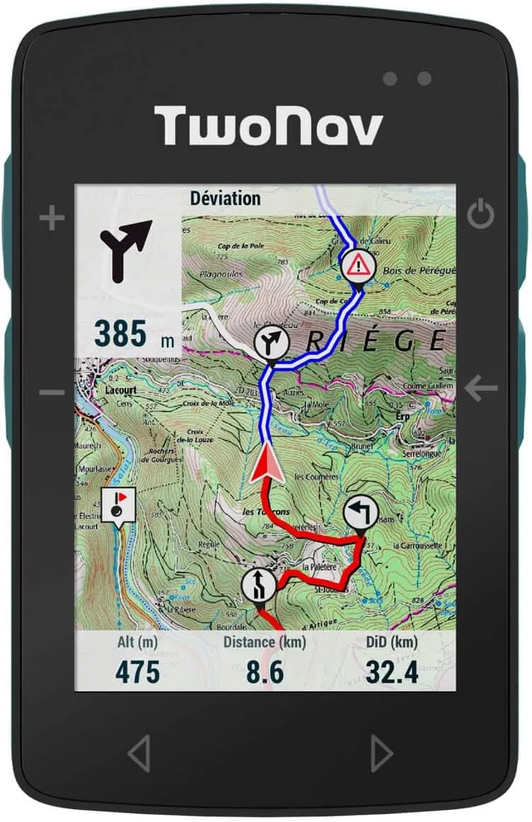 TwoNav ROC   Topo map to Choose, GPS Bike Computer with 2.7-inch Screen for MTB, Cycling, Gravel or bikepacking with maps Included. Colour Turquoise