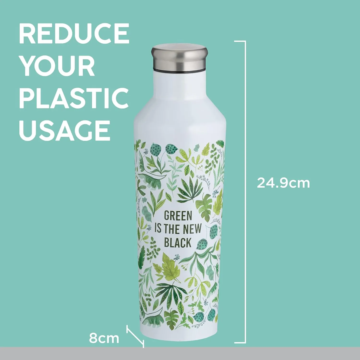 Typhoon PURE Collection | 16.9oz Double Wall Bottle - Green is the New Black