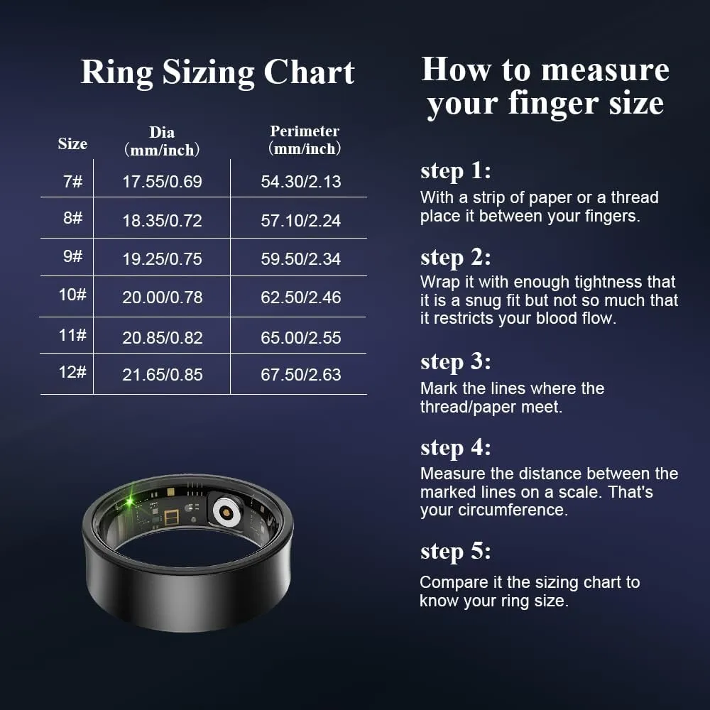 Ultra Light Smart Ring for Women Men -2.5g Fitness Tracker Ring with Heart Rate Monitor, Blood Oxygen, Sleep Tracker, 10ATM Waterproof, Step tracker, 7 Day Battery Life ，iOS/Android Compatible
