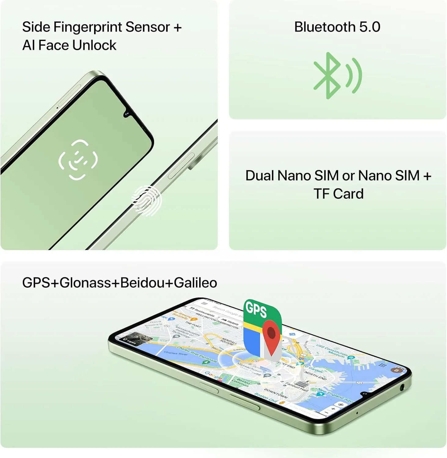 UMIDIGI G9T Cell Phone, Android 14 Smartphone Unlocked, 6.75" HD  90Hz Display, 5000mAh Battery, 18W Fast Charging, 8(4 4) 128GB/1TB TF, 13MP Camera, AI Face & Fingerprint Unlock, 4G Dual SIM, GPS