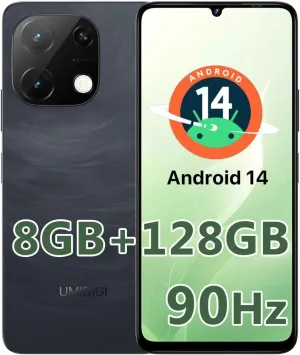 UMIDIGI G9T Cell Phone, Android 14 Smartphone Unlocked, 6.75" HD  90Hz Display, 5000mAh Battery, 18W Fast Charging, 8(4 4) 128GB/1TB TF, 13MP Camera, AI Face & Fingerprint Unlock, 4G Dual SIM, GPS