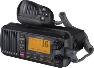 Uniden UM435BK Advanced Fixed Mount VHF Marine Radio, All USA/International/Canadian Marine Channels including new 4-Digit, CDN “B” Channels, 1 Watt/25 Watt Power, Waterproof IPX8 Submersible, Black