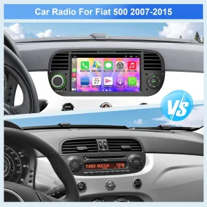 Upgrade Car Stereo for Fiat 500 2007-2015 with Wireless Carplay & Android Auto, 7" Touch Screen Fiat Stereo with Voice Control/Bluetooth 5.2/GPS/WiFi/DSP/FM/Backup Camera/SWC