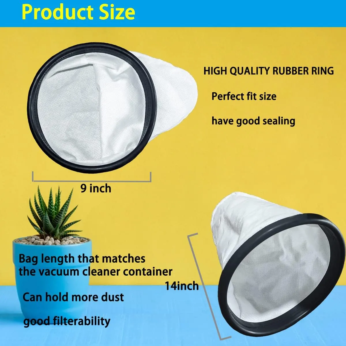 Upgraded 2KE2105000 HEPA Cloth Bag Liner, Fit for Hoover, Royal Backpack Cloth Shoulder Vacuum Cleaner, Hoover C2401 and C2401010 Shoulder Vac Pro, Royal RY4000 and RY4001, 2 PCS, 15 Year Warranty
