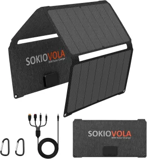 [Upgraded] Foldable Solar Panels 50W Portable Solar Panel Charger 3 Output Ports (USB-A USB-C DC) Folding Solar Panel for Camping Hiking RV Outdoor Activities