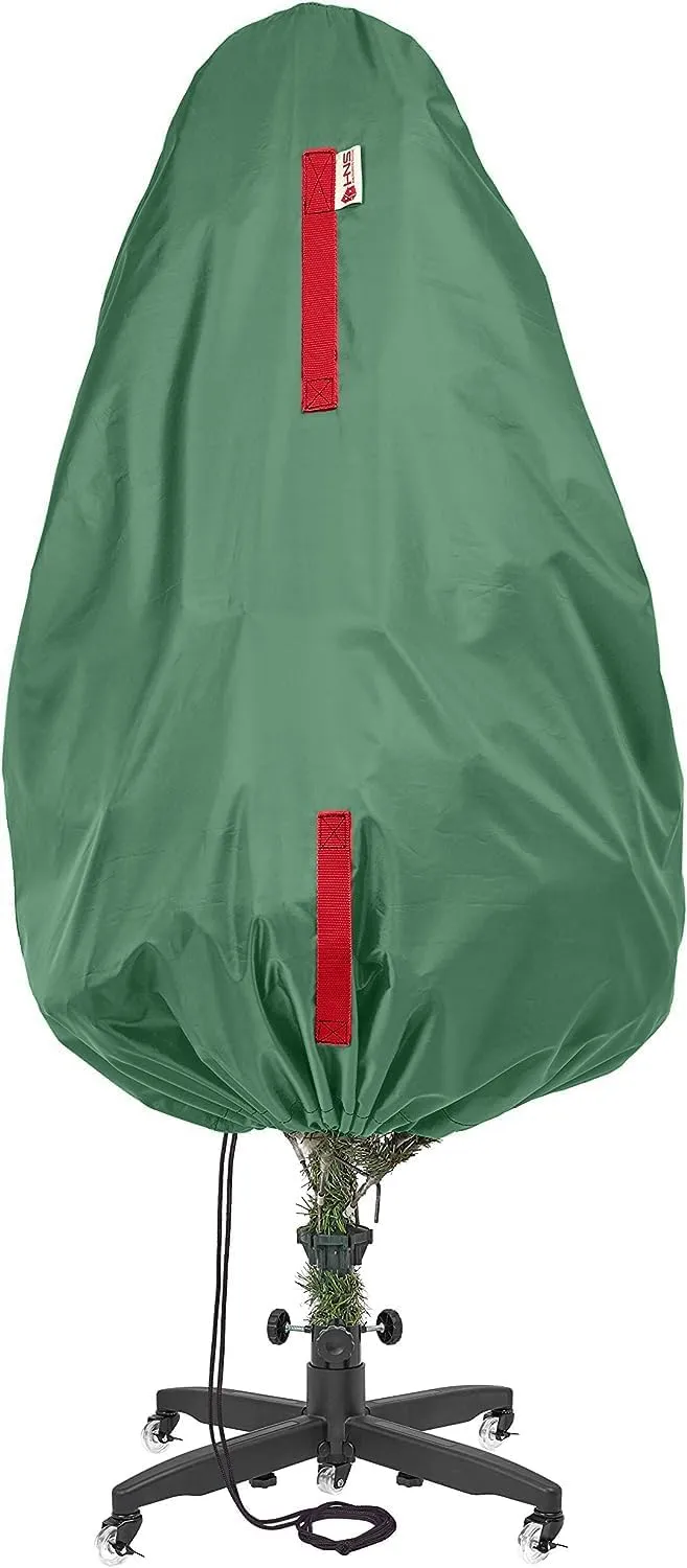 Upright Christmas Tree Storage Bag - Holiday Cover for 3 ft Trees or Topiary - Durable, Lightweight, Convenient, Vertical Xmas Storage (Green)