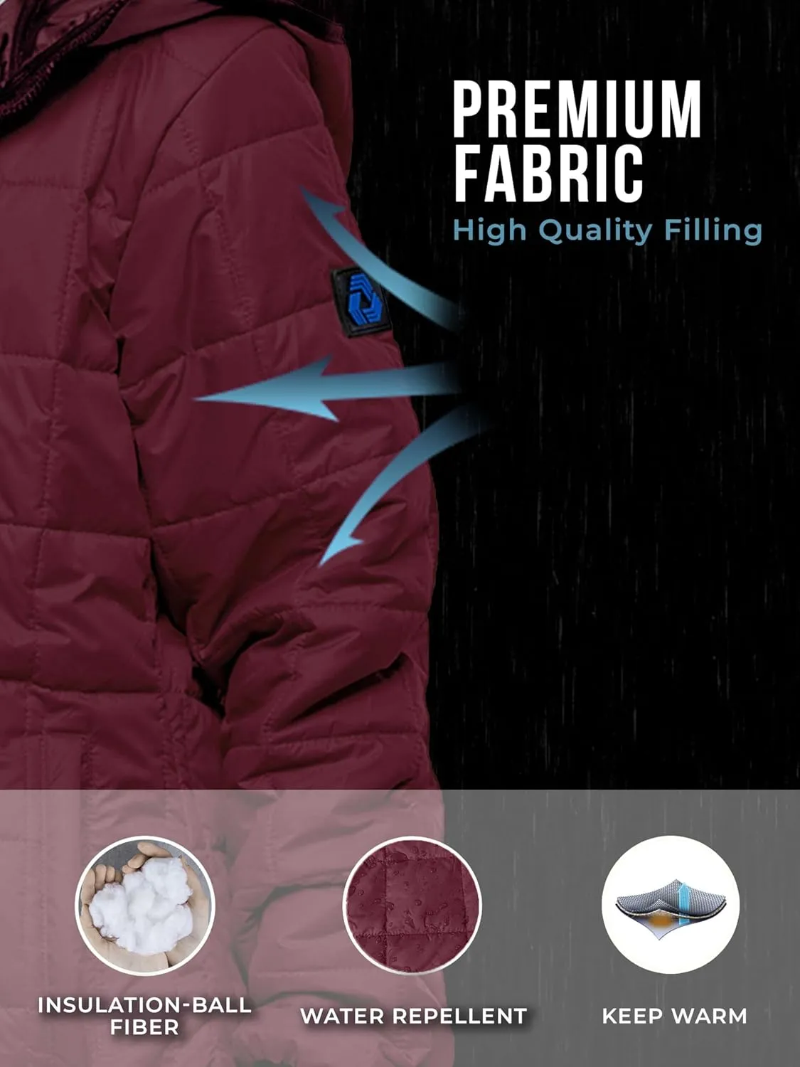 URBAN BUCK Packable Puffer Jacket Women with Hood – 32 Degree Lightweight Quilted Winter Puff Foldable Jacket for Women