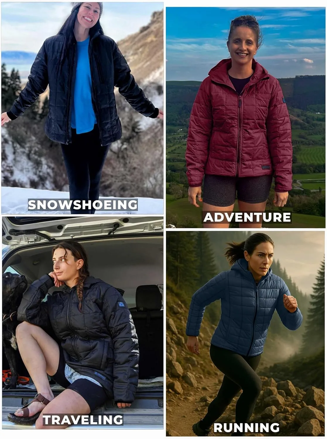 URBAN BUCK Packable Puffer Jacket Women with Hood – 32 Degree Lightweight Quilted Winter Puff Foldable Jacket for Women