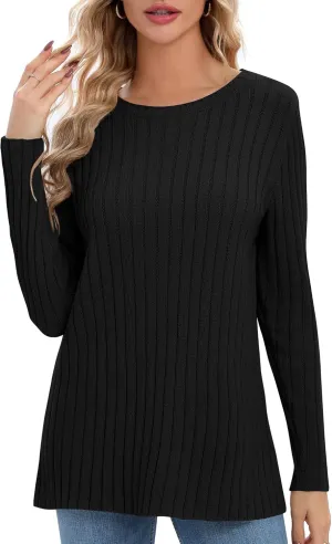 Urban CoCo Women's Lightweight Crewneck Pullover Sweaters Long Sleeve 2024 Fall Knitted Sweater Tops