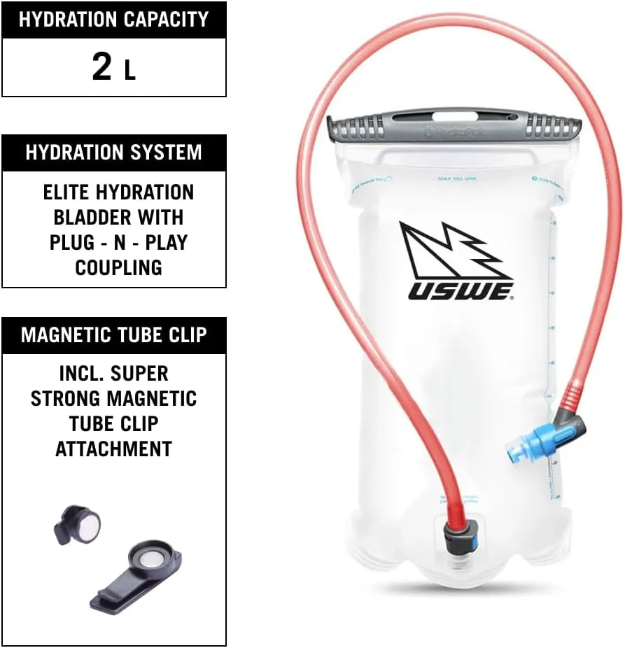 USWE Moto Hydro Hydration Pack - with Water Bladder, a High End, Bounce Free Backpack for Enduro and Off-Road Motorcycle