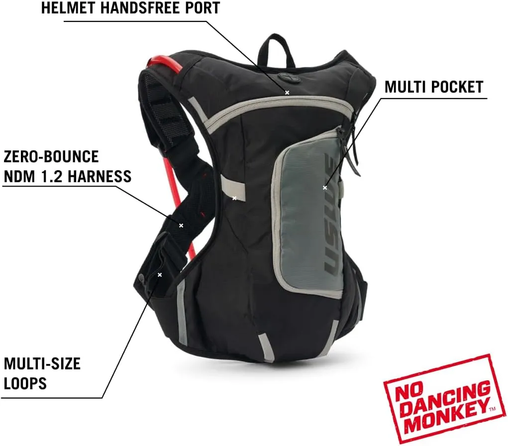 USWE Moto Hydro Hydration Pack - with Water Bladder, a High End, Bounce Free Backpack for Enduro and Off-Road Motorcycle