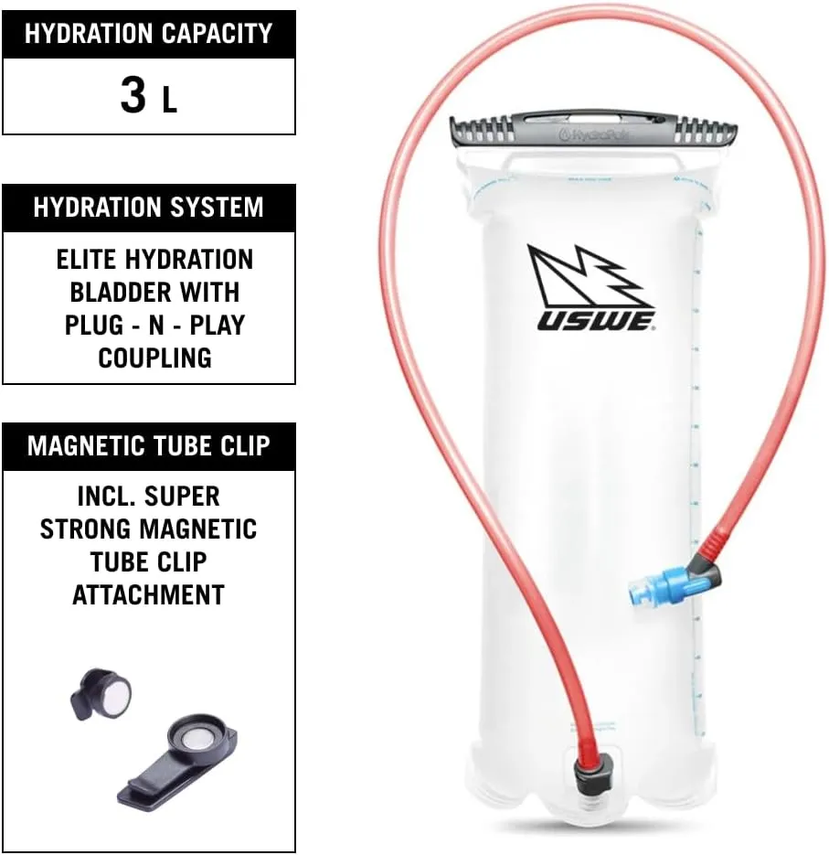 USWE Moto Hydro Hydration Pack - with Water Bladder, a High End, Bounce Free Backpack for Enduro and Off-Road Motorcycle