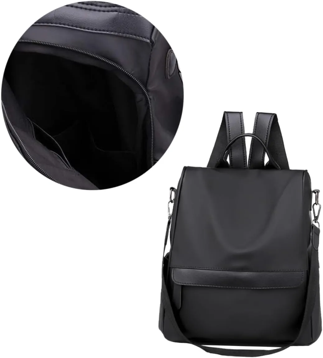 VALICLUD Oxford Cloth Multifunctional Theftproof Backpack for Women and Students Spacious Campus Bag Black Design for Electronics and Essentials Versatile Carrying Options