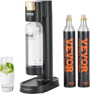 VEVOR Sparkling Water Maker, Soda Maker Machine for Home Carbonating, Soda Maker with BPA-free 1L PET Bottle, 2 CO2 Cylinders(Not Contain CO2 GAS), Compatible with Mainstream Screw-in 60L CO2 Cylinder
