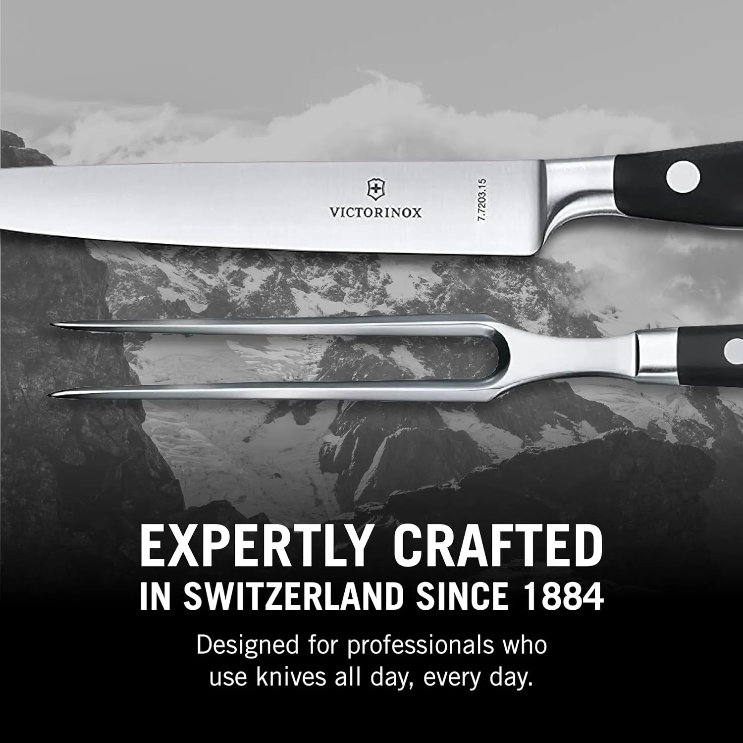 Victorinox Grand Maitre Carving Set - Knife Set for Kitchen Accessories - Includes Cooking Knife & Carving Fork - Premium Kitchen Utensils - 2-Piece Set