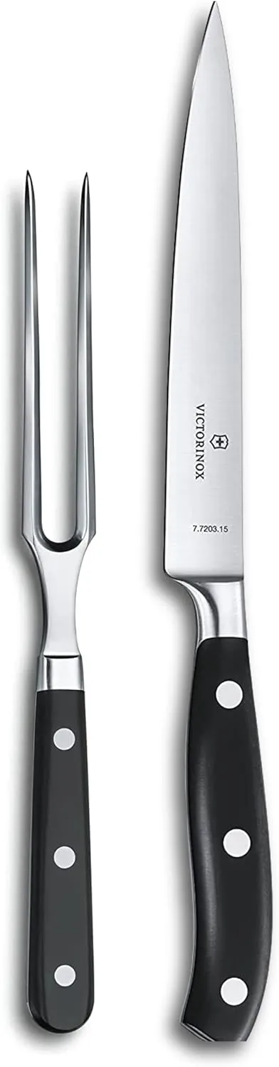 Victorinox Grand Maitre Carving Set - Knife Set for Kitchen Accessories - Includes Cooking Knife & Carving Fork - Premium Kitchen Utensils - 2-Piece Set