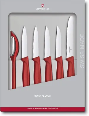 Victorinox Swiss Army 6.7111.6G Swiss Classic Knife Set Red Set of 6