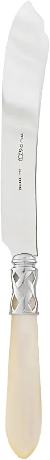 Vietri Aladdin Brilliant Ivory Cake Knife, 18/10 Stainless Steel Brownie/Cake Slicing Knife, 10"