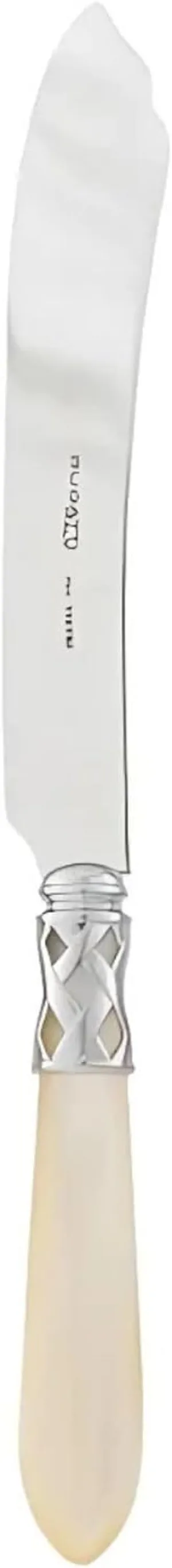 Vietri Aladdin Brilliant Ivory Cake Knife, 18/10 Stainless Steel Brownie/Cake Slicing Knife, 10"