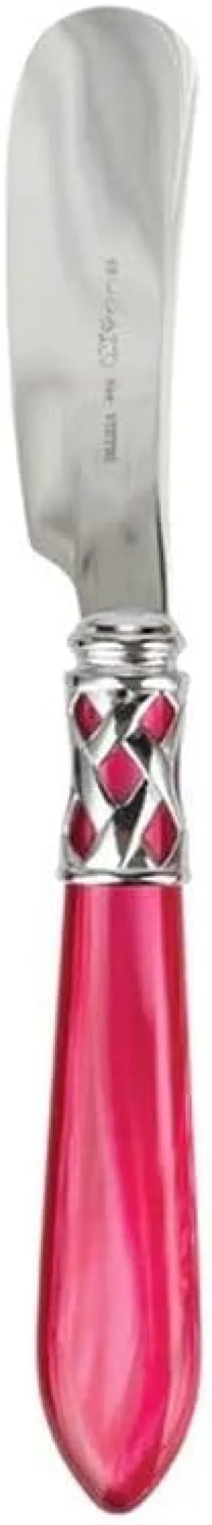 Vietri Aladdin Brilliant Raspberry Small Spreader, 5.25" 18/10 Stainless Steel Cheese Spread Knife