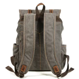 Vintage Canvas Backpack with Leather Straps - Durable & Stylish