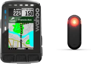 Wahoo ELEMNT ROAM V2 GPS Bike Computer and Garmin 010-02376-00 Varia RTL515, Cycling Rearview Radar with Tail Light