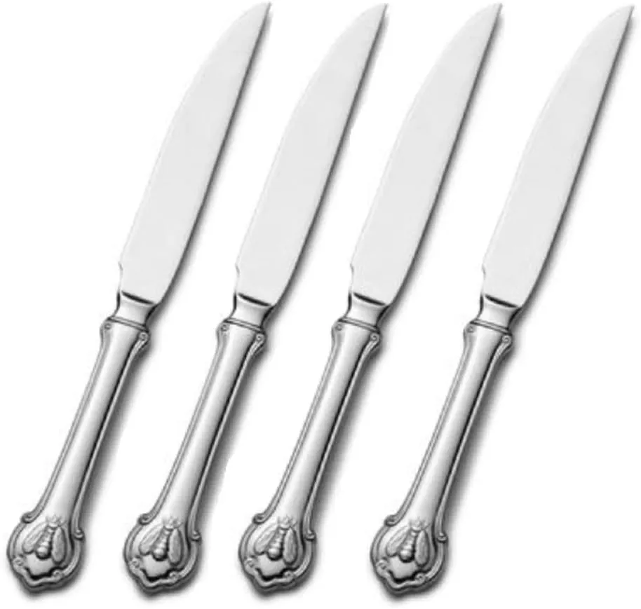 Wallace Napoleon Bee Stainless Steel Steak Knife, Set of 4, Silver