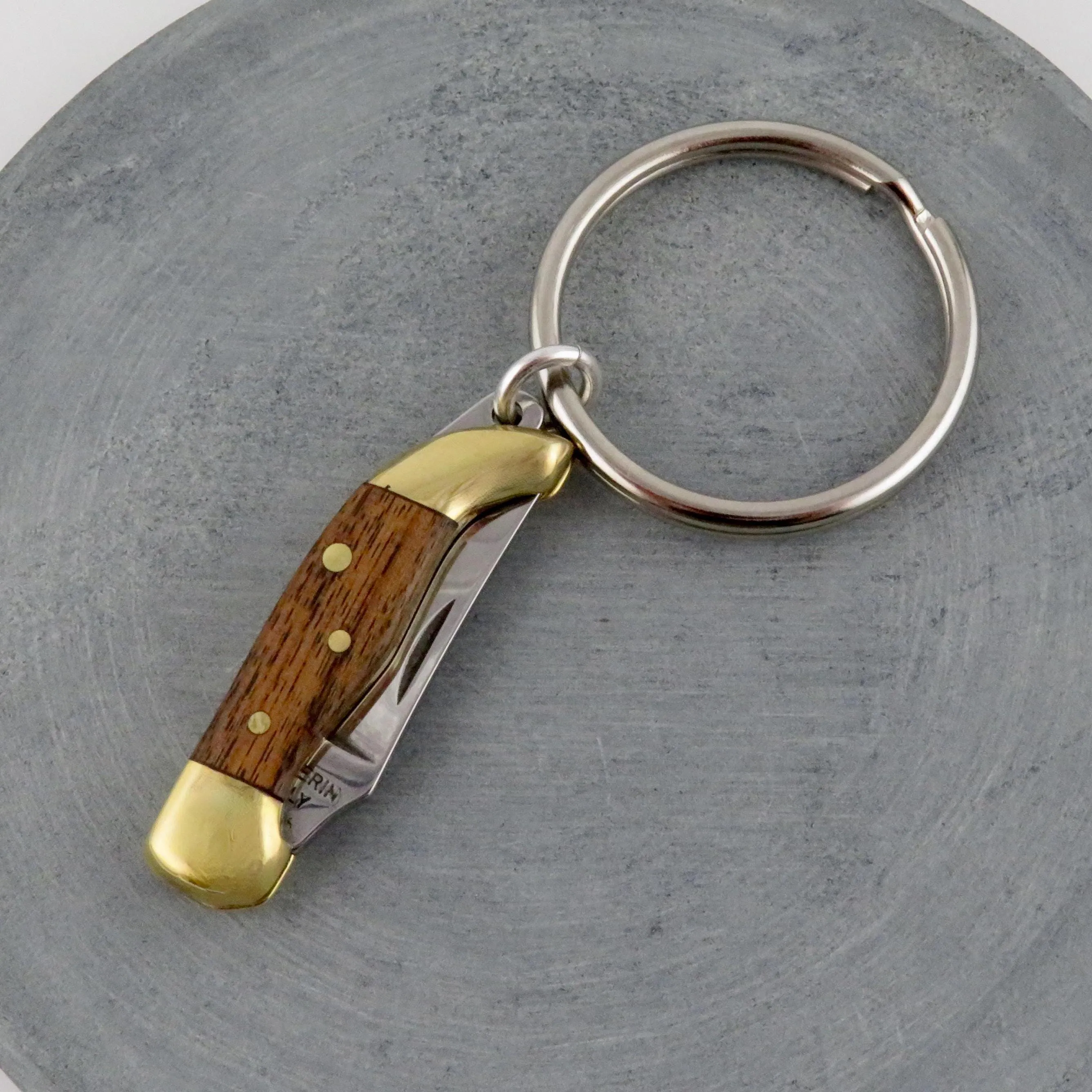 Walnut Wood Knife Keyring - Lg