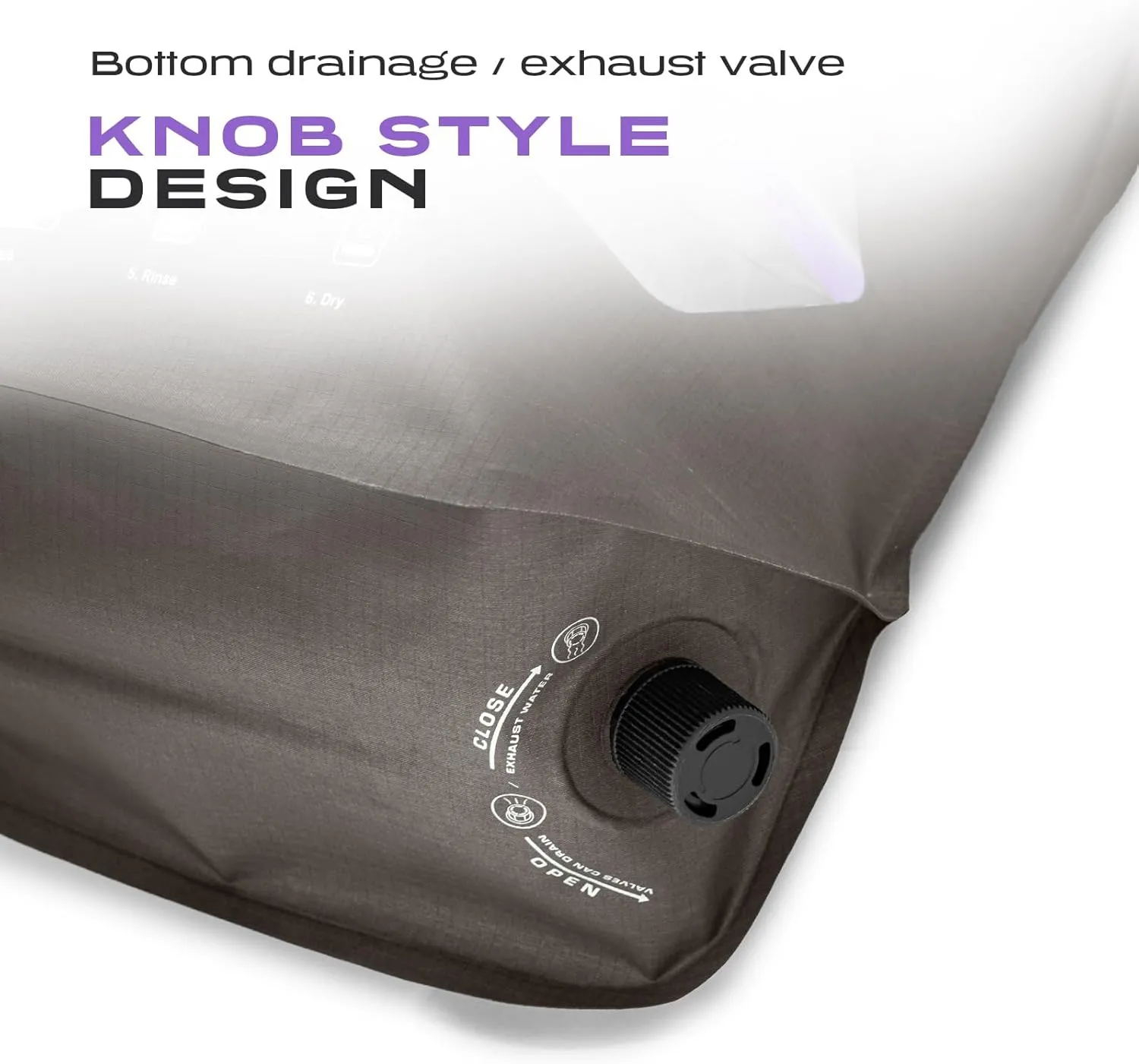 Wash Bag Portable Washing Machine, Lightweight Manual Washing Machine for Travel, Camping, Laundry, Baby Clothes, Non-Electric, With Bottom Water Outlet and Compartment-Brown