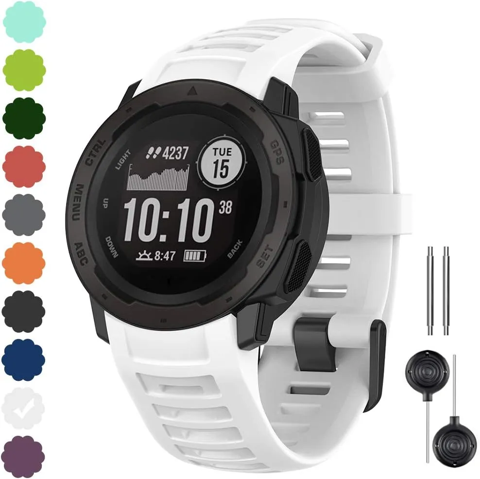 Watbro Bands Compatible with Garmin Instinct Sports GPS, Soft Silicone Adjustable Replacement Wristbands for Garmin Instinct/Tide/Tactical