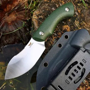 Watchman WF220 EDC Fixed Blade Knife 14C28N Blade Steel Micarta Handle with Kydex Sheaths for Outdoor Activities Camping (Green)