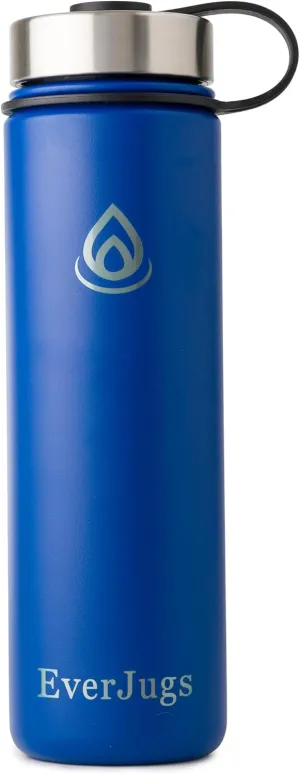 Water Bottle - 22 Oz, Wide Mouth, Premium Stainless Steel Lid/Bottle, Double Walled Vacuum Insulated, Thermo Mug, Metal Flask, Leak Proof, Eco-Friendly