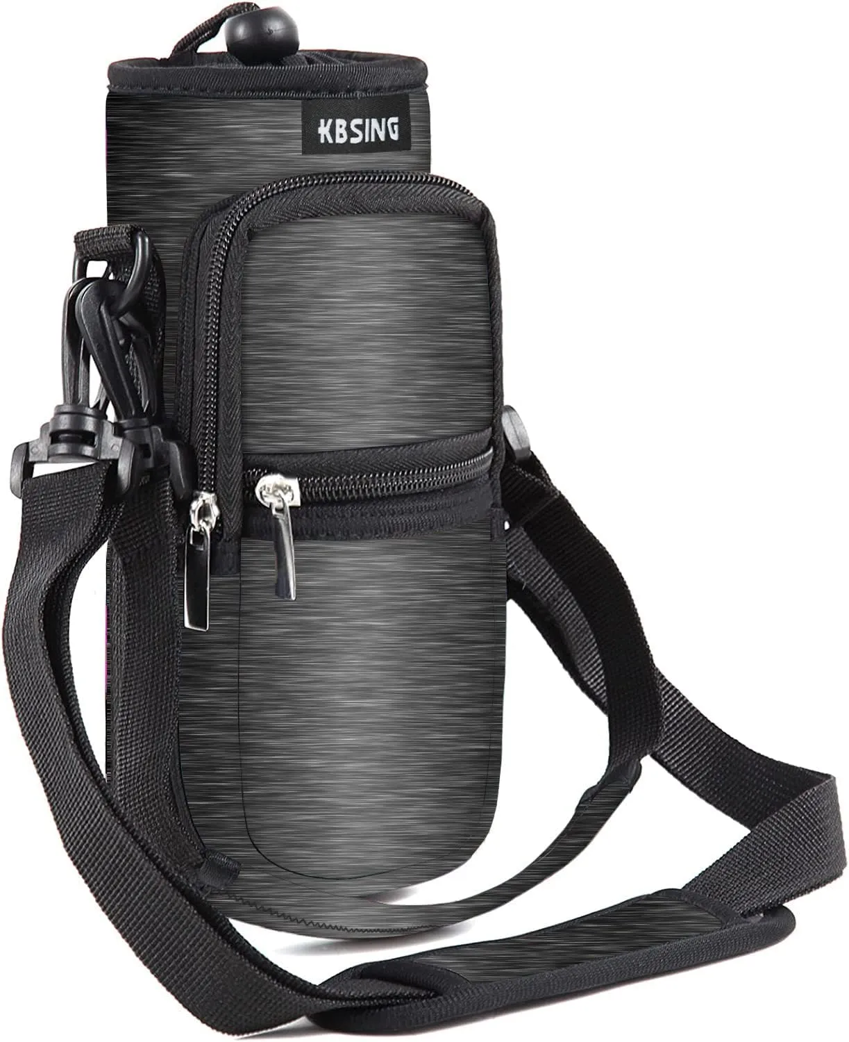 Water Bottle Carrier Holder Sling Bag Sleeve 25oz 32oz Crossbody Water Bottle Case Cover with Strap Pockets for Men/Women Walking Hiking Camping (25 oz, BS25-14)