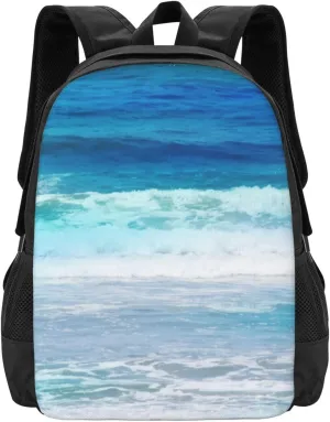 Watercolor Waves Lightweight Packable Backpack Travel Casual Hiking Daypack Foldable Backpack For Men Women