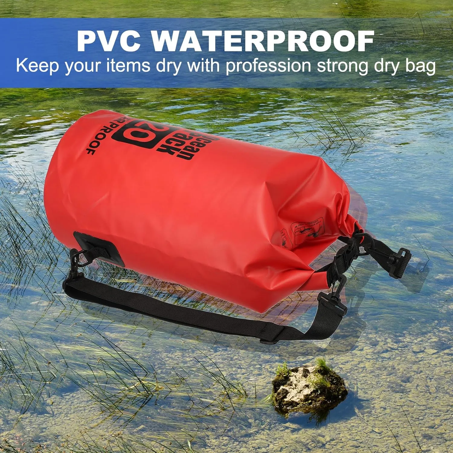 Waterproof Dry Bag, 5L Fit for Women Men Water Proof Bags Lightweight Dry Storage Floating Backpack with Whistle for Travel Backpacking Boating Kayaking Camping (Green)