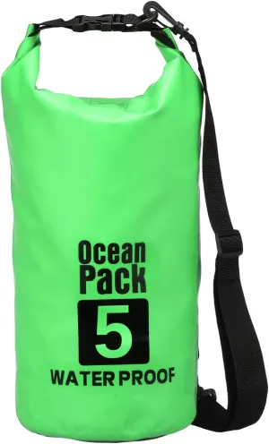 Waterproof Dry Bag, 5L Fit for Women Men Water Proof Bags Lightweight Dry Storage Floating Backpack with Whistle for Travel Backpacking Boating Kayaking Camping (Green)
